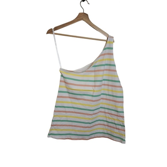 Torrid Women's 2X Top Multi Stripe One Shoulder Foxy Tank - Picture 2 of 6